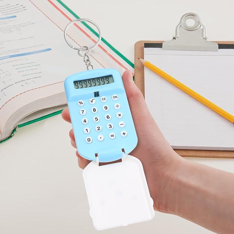 Mini Pocket Size Electronic Calculator Portable Blue for Students School Office - Image 5